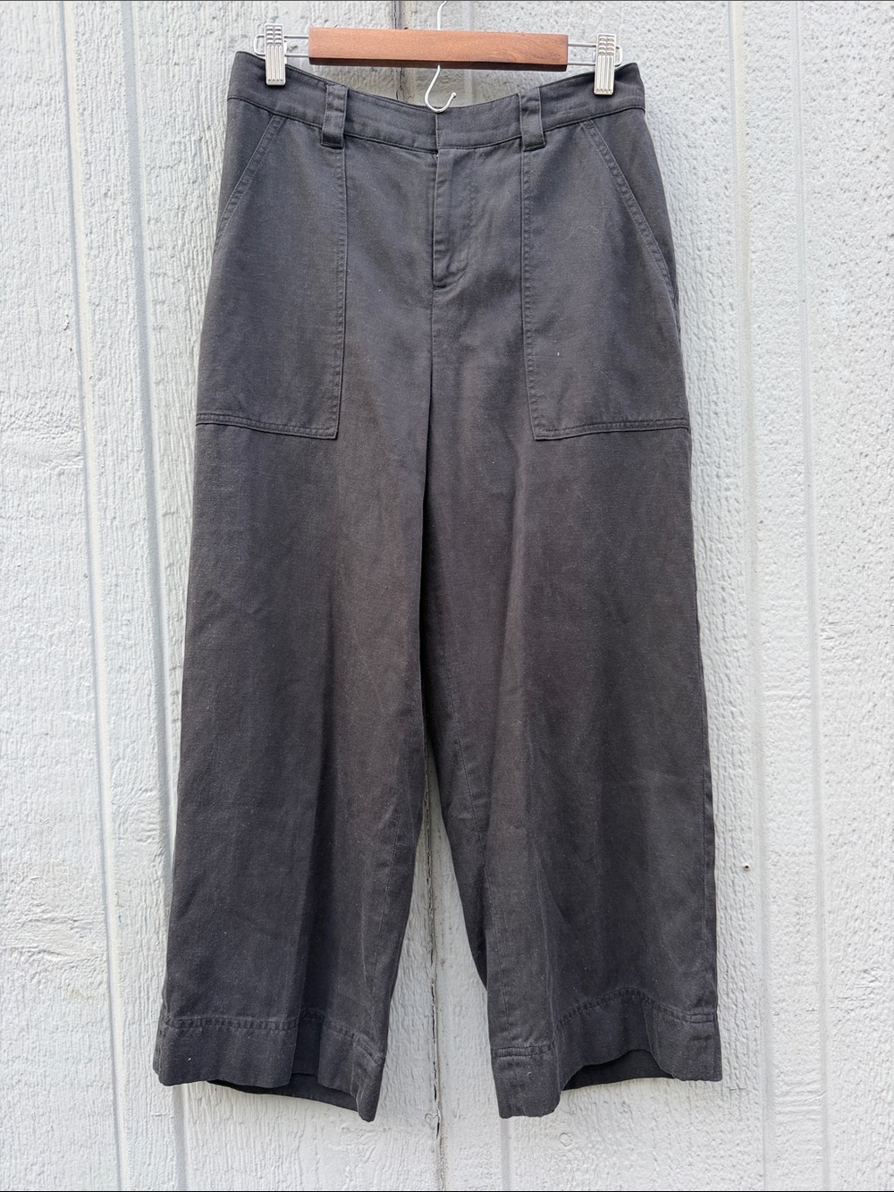 Brooks Brothers Lyocell Linen Blend Women’s Black Wide-Leg Pants